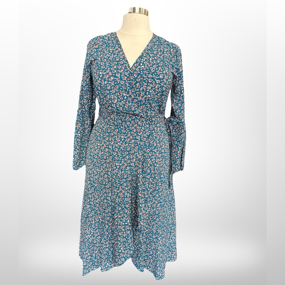 Blue floral Wrap Dress